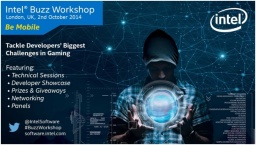 Intel Buzz Workshop for Game Developers: Be Mobile (London)