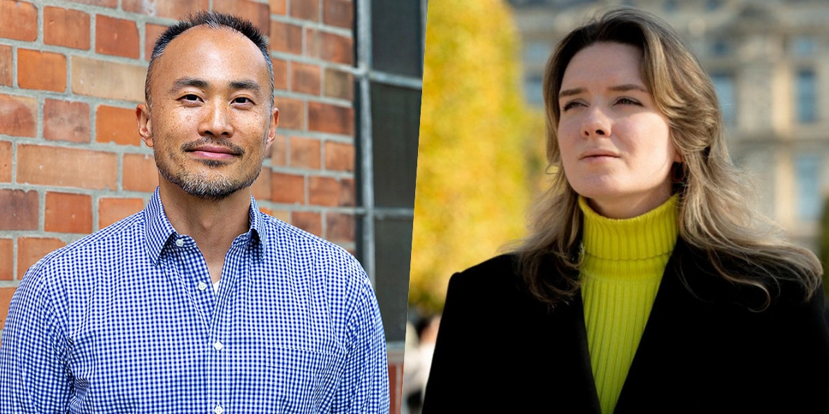 Left to right: DECA Games' Stephen Lee and SayGames' Kate Dekalenkova
