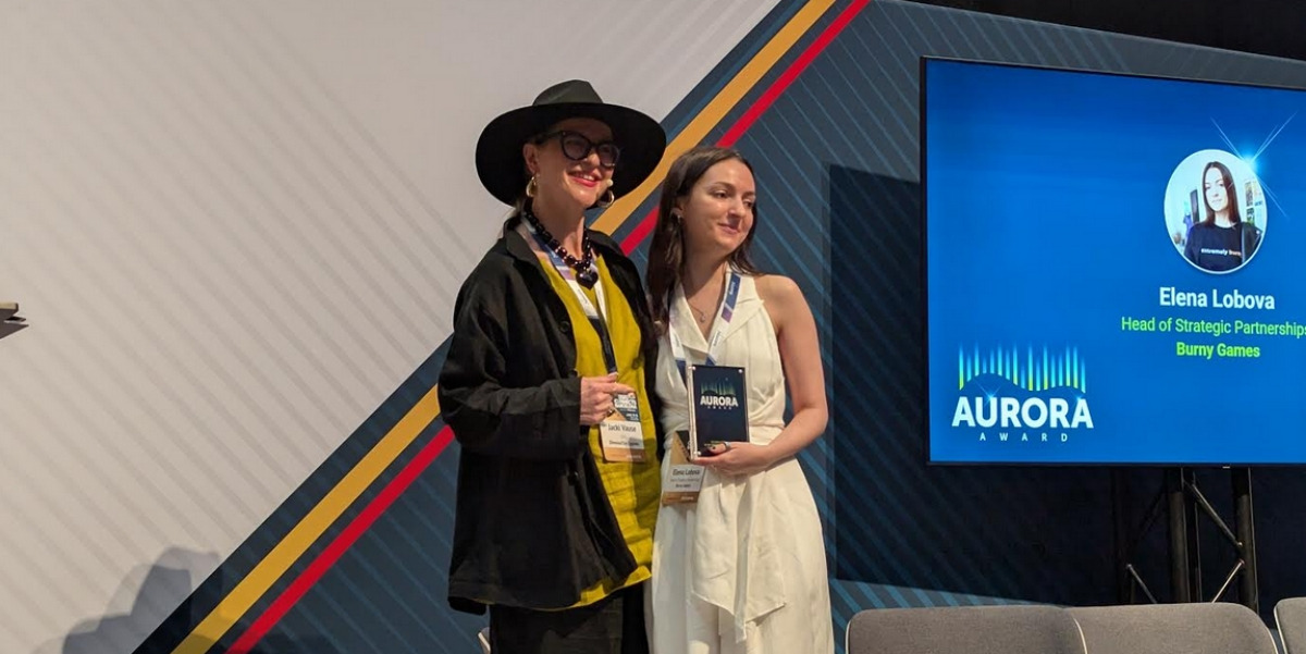 Elena Lobova at the Aurora Awards.