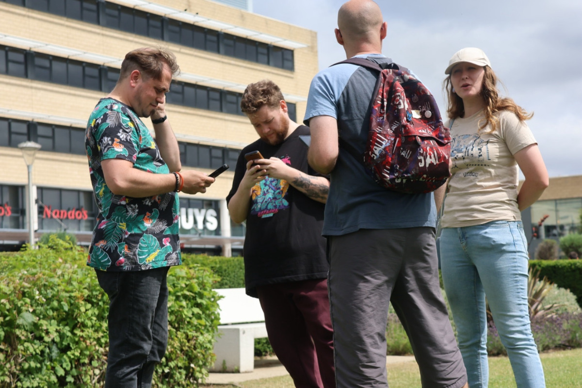 Jupiter Hadley's photo of a Pok&eacute;mon Go meetup.
