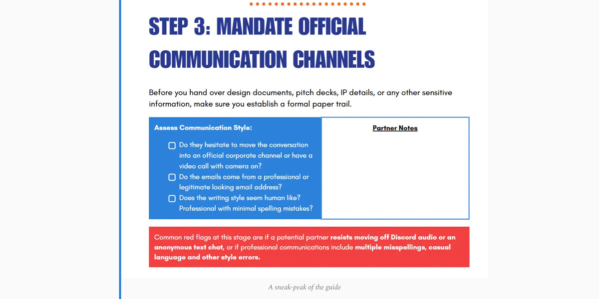 DD for Games offers a free partner due diligence checklist - available on ddforgames.substack.com.