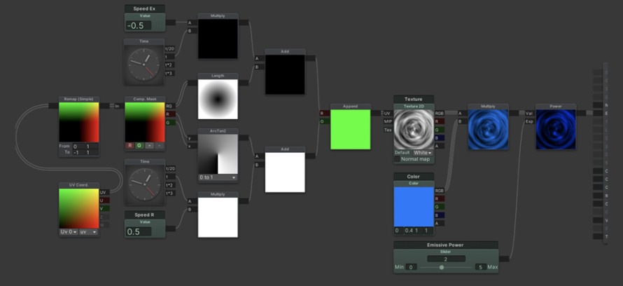 Example of a shader using polar coordinates