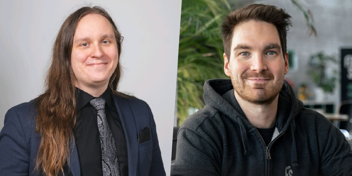 Rovio's Joeli Niva and Fingersoft's Daniel Rantala.